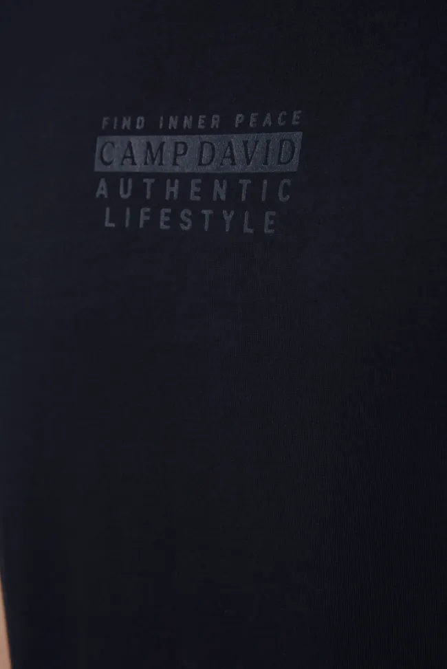 Herren CAMP DAVID & SOCCX T-Shirt Rundhals mit Logo Print blue navy