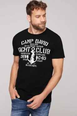 Herren CAMP DAVID & SOCCX T-Shirt Rundhals mit Used Print | S