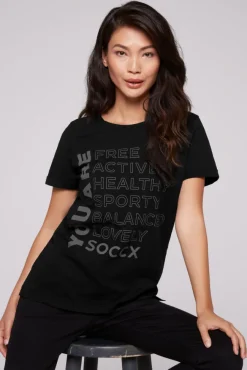 Damen CAMP DAVID & SOCCX T-Shirt Rundhals mit Wording Print