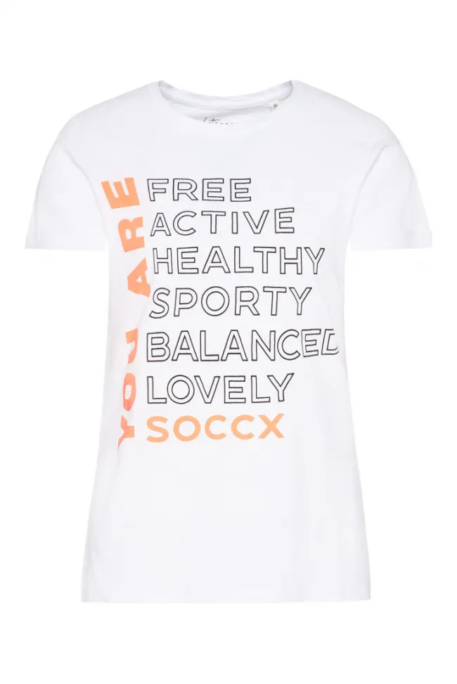 Damen CAMP DAVID & SOCCX T-Shirt Rundhals mit Wording Print