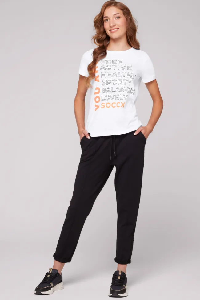 Damen CAMP DAVID & SOCCX T-Shirt Rundhals mit Wording Print