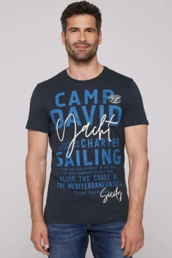 Herren CAMP DAVID & SOCCX T-Shirt Rundhals mit Yacht Print classic navy | S