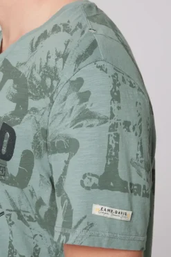 Herren CAMP DAVID & SOCCX T-Shirt V-Neck mit All Over Print