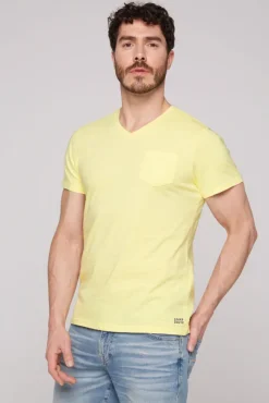 Herren CAMP DAVID & SOCCX T-Shirt V-Neck mit Brusttasche