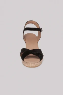 Damen CAMP DAVID & SOCCX Veloursleder-Espadrille mit Keilabsatz