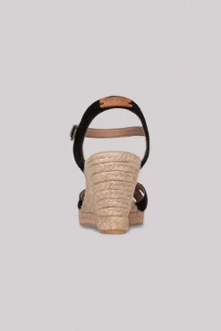 Damen CAMP DAVID & SOCCX Veloursleder-Espadrille mit Keilabsatz