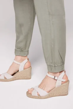 Damen CAMP DAVID & SOCCX Veloursleder-Espadrille mit Keilabsatz