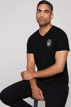 Herren CAMP DAVID & SOCCX V-Shirt mit kleinen Rubber Prints