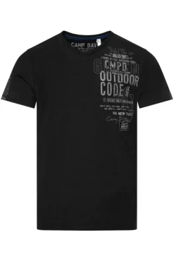 Herren CAMP DAVID & SOCCX V-Shirt mit Rubber Artworks
