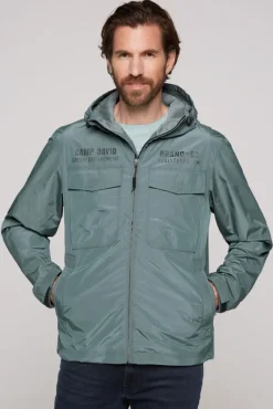 Herren CAMP DAVID & SOCCX Windbreaker-Jacke mit Kapuze und Rückenprint
