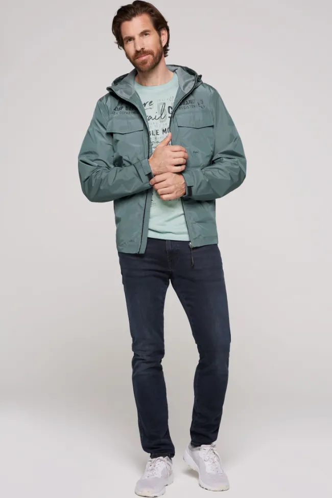 Herren CAMP DAVID & SOCCX Windbreaker-Jacke mit Kapuze und Rückenprint