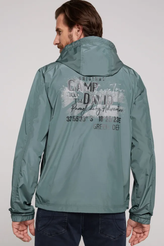 Herren CAMP DAVID & SOCCX Windbreaker-Jacke mit Kapuze und Rückenprint