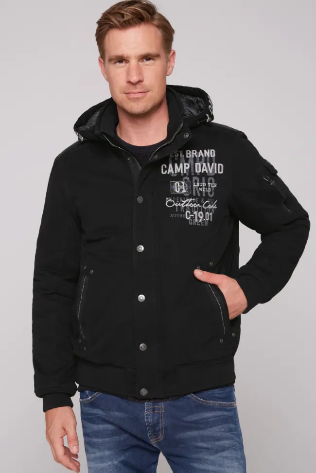 Herren CAMP DAVID & SOCCX Winterblouson mit abtrennbarer Kapuze und Artworks