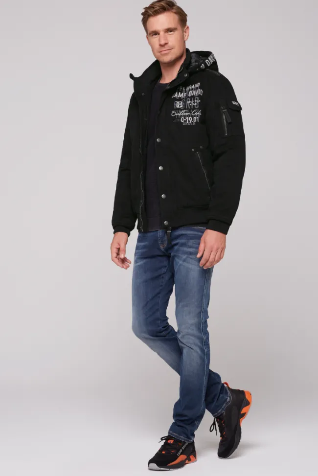 Herren CAMP DAVID & SOCCX Winterblouson mit abtrennbarer Kapuze und Artworks