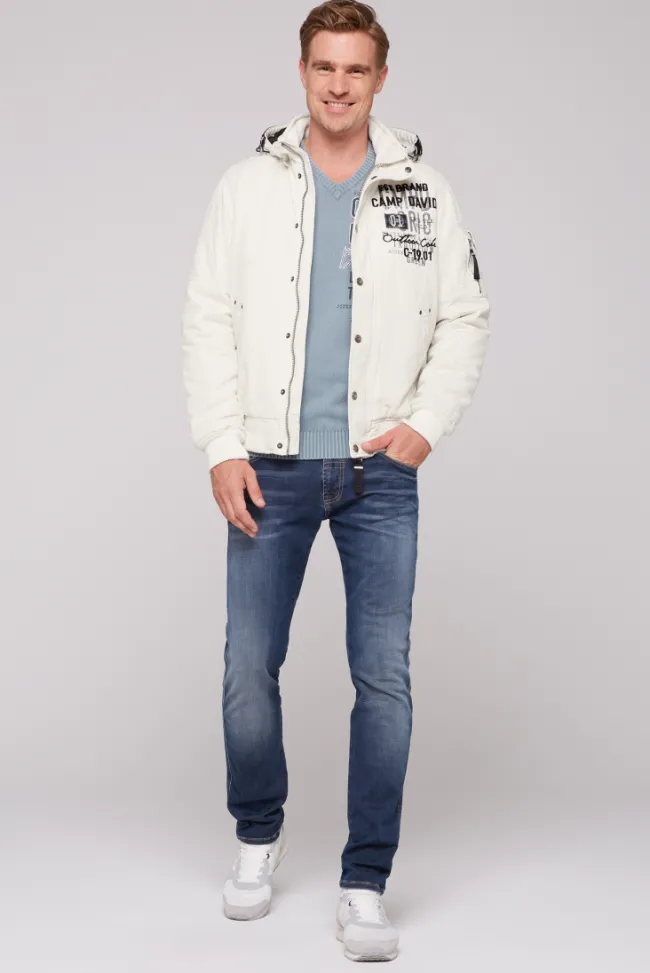 Herren CAMP DAVID & SOCCX Winterblouson mit abtrennbarer Kapuze und Artworks