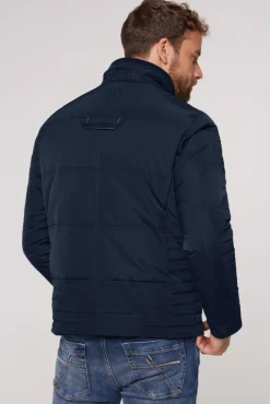 Herren CAMP DAVID & SOCCX Winterjacke im Biker-Design blue navy