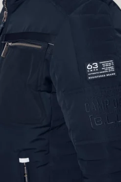 Herren CAMP DAVID & SOCCX Winterjacke im Biker-Design blue navy