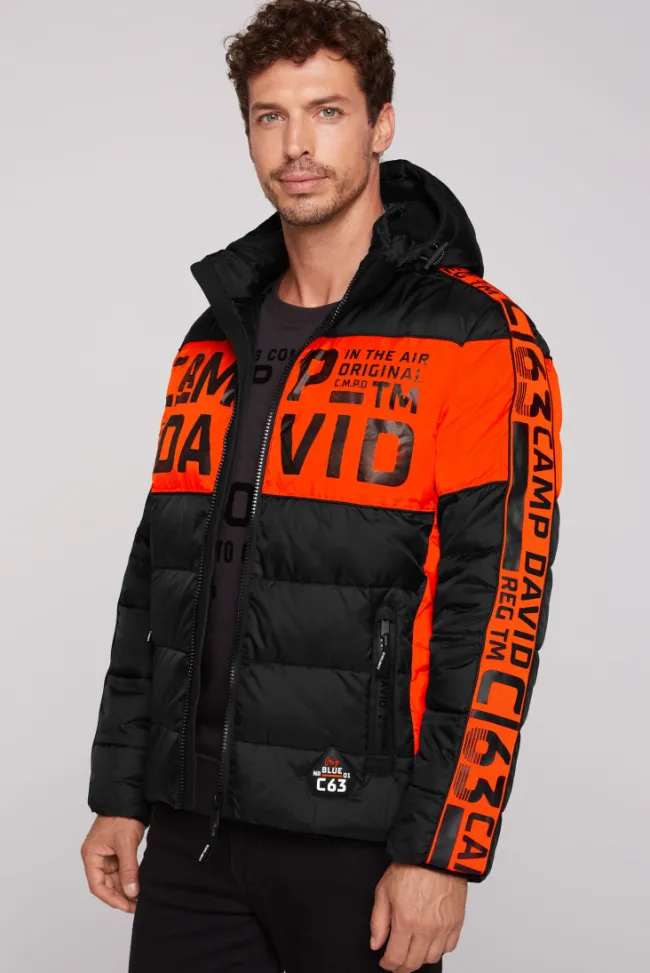 Herren CAMP DAVID & SOCCX Winterjacke mit Colour-Blocking und Logo-Design