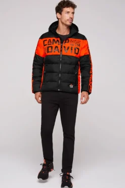 Herren CAMP DAVID & SOCCX Winterjacke mit Colour-Blocking und Logo-Design