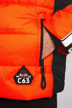 Herren CAMP DAVID & SOCCX Winterjacke mit Colour-Blocking und Logo-Design signal orange