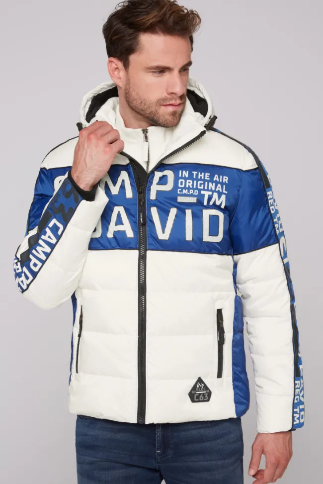 Herren CAMP DAVID & SOCCX Winterjacke mit Colour-Blocking und Logo-Design