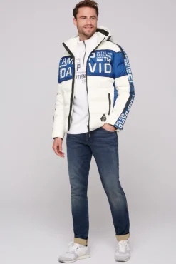 Herren CAMP DAVID & SOCCX Winterjacke mit Colour-Blocking und Logo-Design