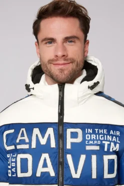 Herren CAMP DAVID & SOCCX Winterjacke mit Colour-Blocking und Logo-Design