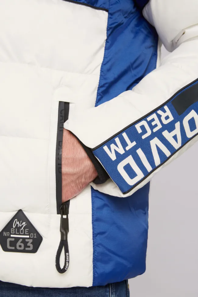 Herren CAMP DAVID & SOCCX Winterjacke mit Colour-Blocking und Logo-Design