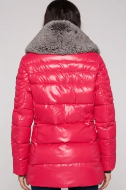 Damen CAMP DAVID & SOCCX Winterjacke mit hohem Kragen und Steppmuster red glow