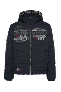 Herren CAMP DAVID & SOCCX Winterjacke mit Kapuze im Ski-Design blue navy