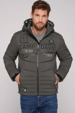 Herren CAMP DAVID & SOCCX Winterjacke mit Kapuze im Ski-Design dark anthra